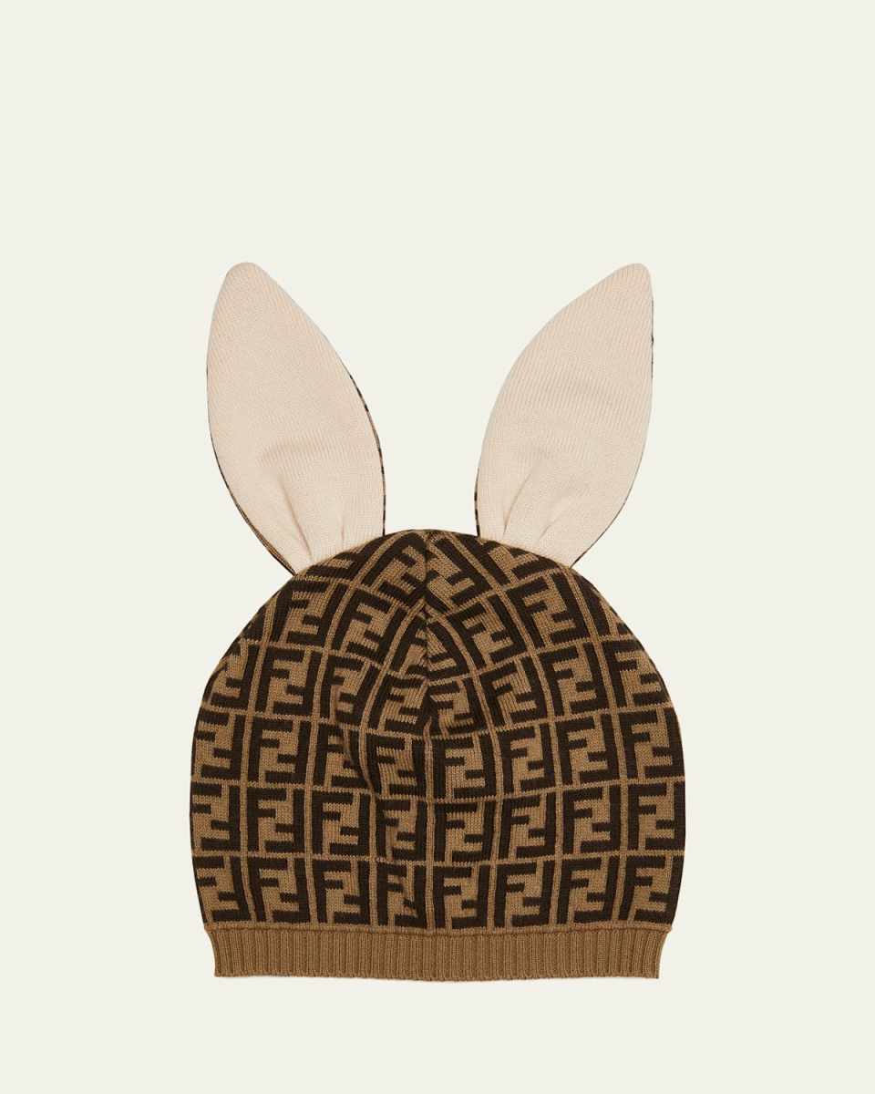 Kid's FF Logo Bunny Ears Beanie, Size 1-